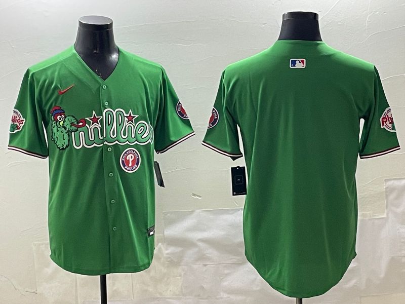 Men Philadelphia Phillies Blank Green Joint Name 2025 Nike MLB Jersey style 4->philadelphia phillies->MLB Jersey